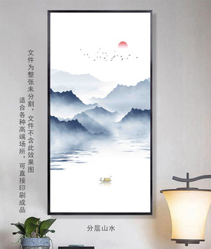 禪意山水掛畫壁畫