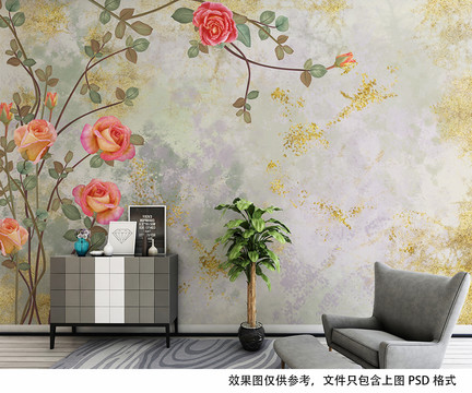 壁畫巖彩畫滿庭芳之花園