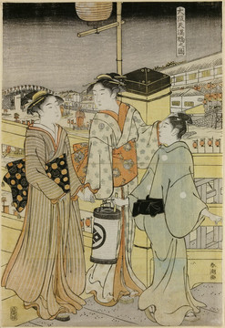 礒田湖龍齋兩個(gè)女孩和一個(gè)女仆