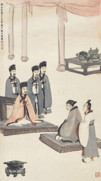 傅抱石鄭莊公會母圖