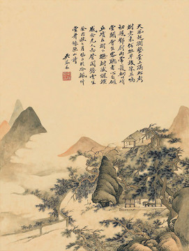 吳琴木水澗松聲圖