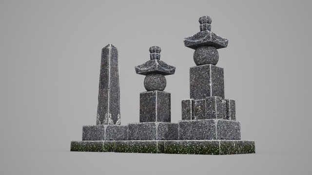 古建筑小石頭雕像