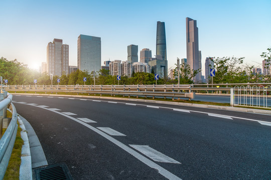 广州城市道路和建筑景观