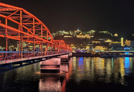 黄河中山桥夜景