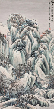 吳湖帆范華原萬峰積雪圖