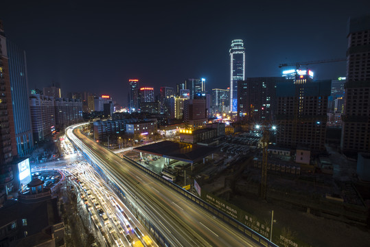 沈阳东西快速干道夜景