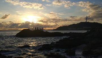 海南清水湾珊瑚海岸夕照