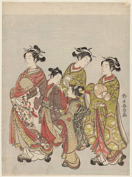 鈴木春信五個(gè)年輕的女子