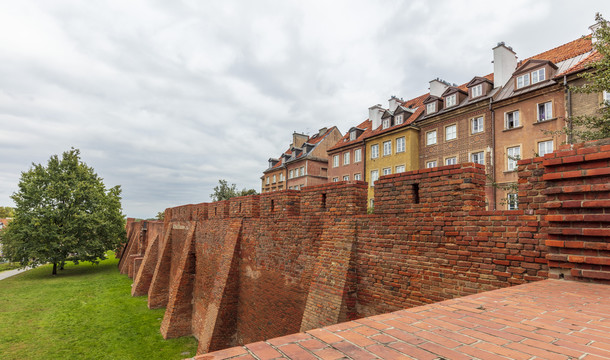 波兰华沙战后废墟中重建的城区