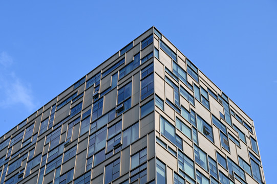 蓝色玻璃幕墙现代建筑