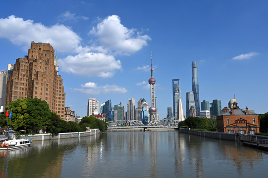 上海苏州河城市天际线