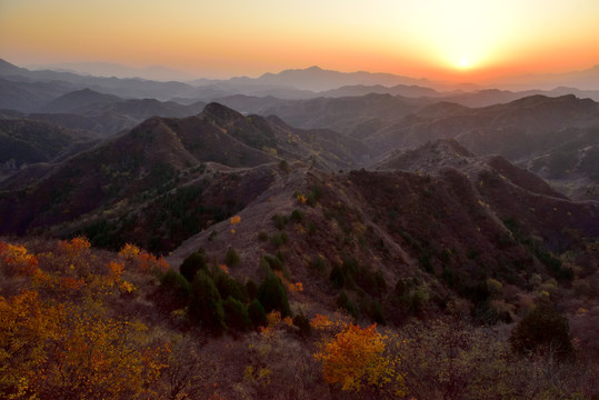 滦平金山岭夕阳