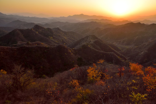 滦平金山岭夕阳