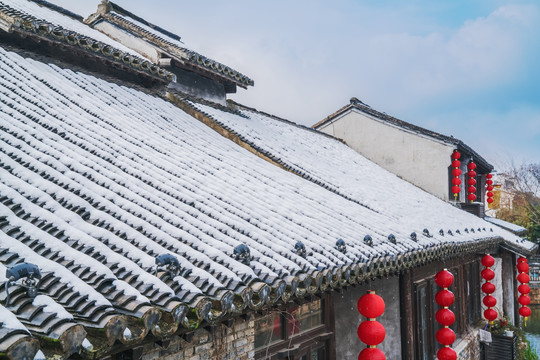 中国无锡荡口古镇古建筑旅游景点