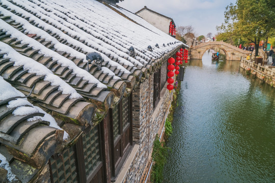 中国无锡荡口古镇古建筑旅游景点