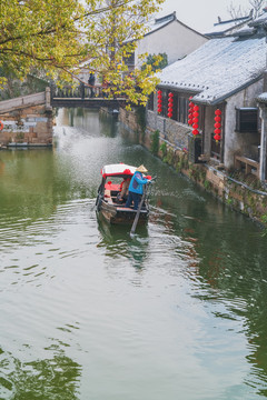 中国无锡荡口古镇古建筑旅游景点