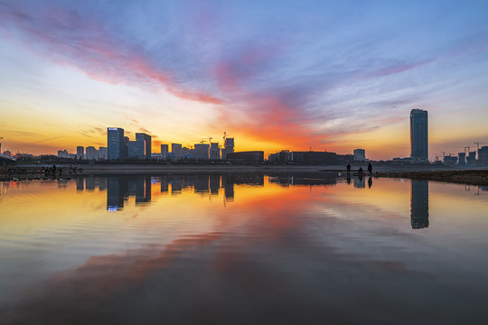 西安浐灞全景风光