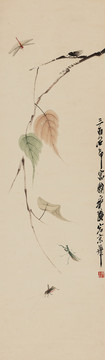 齊白石貝葉草蟲