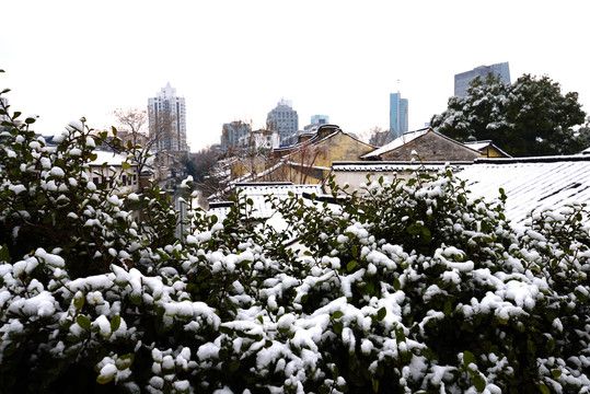 绍兴古城雪景