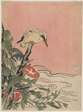 鈴木春信鳥(niǎo)和花草