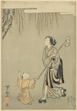 鈴木春信蟬釣魚