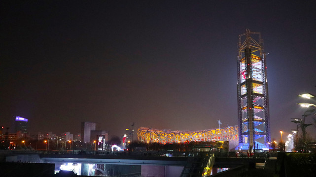 北京鸟巢夜景