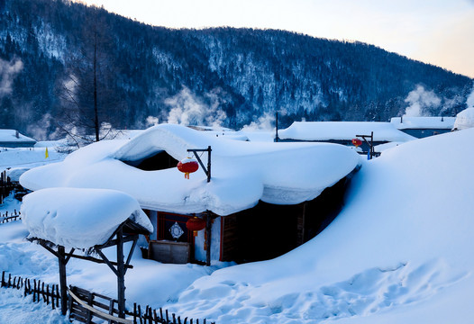 雪乡晨炊