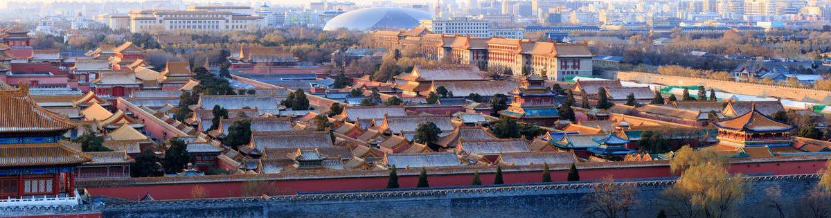 俯瞰北京故宫古建筑群全景