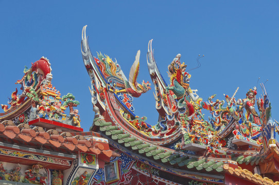 闽南寺庙的屋顶装饰