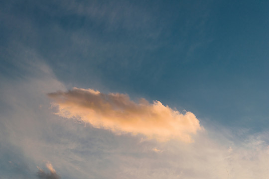 夕阳时的天空与云彩