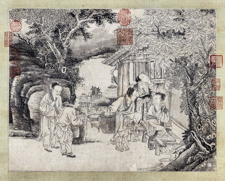 丁云鵬秋織圖