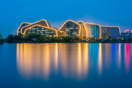 杭州白马湖夜景