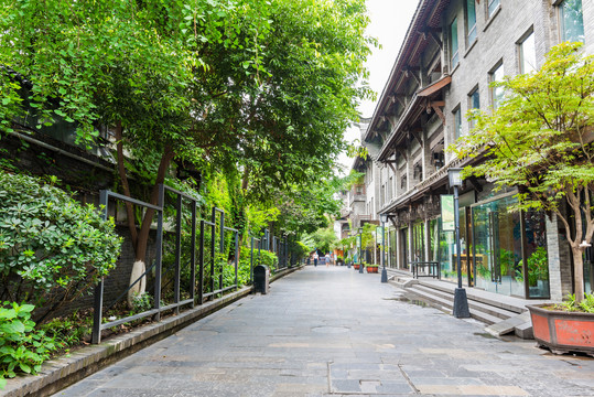 成都步行街宽窄巷子街景