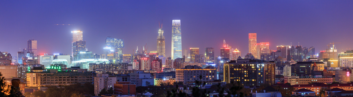 景山远眺北京CBD全景夜景