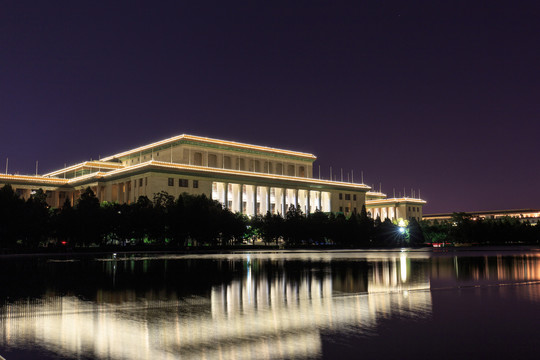 天安门广场人民大会堂西门夜景