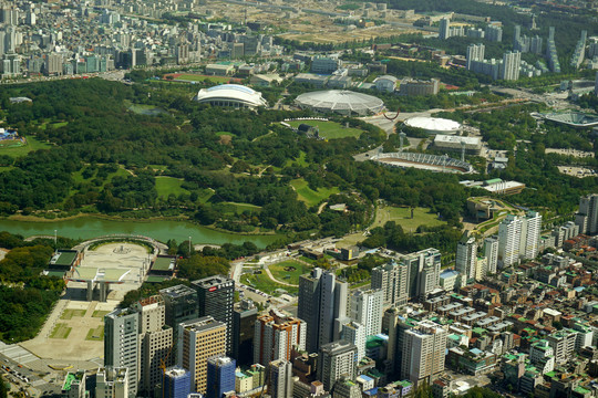 韩国首尔奥林匹克公园俯拍
