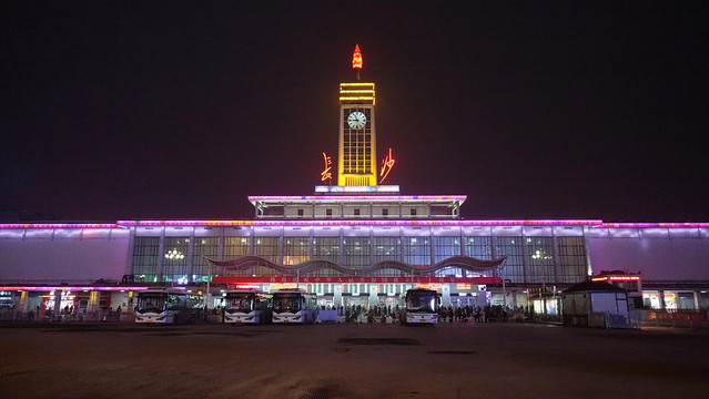 长沙火车站夜景