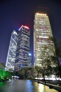 广州珠江新城城市风光夜景