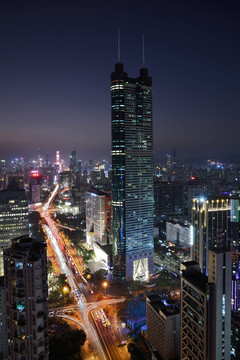 深圳地王大厦城市风光夜景