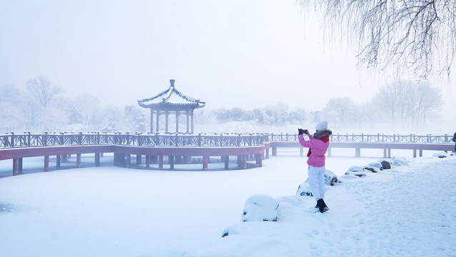 圆明园雪景