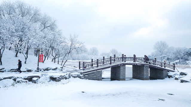 圆明园雪景