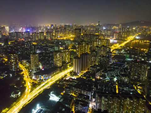 广州都市夜景立交桥