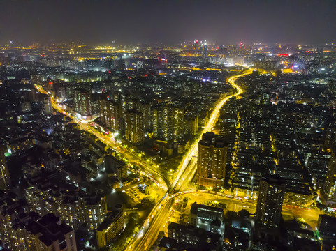 广州都市夜景立交桥