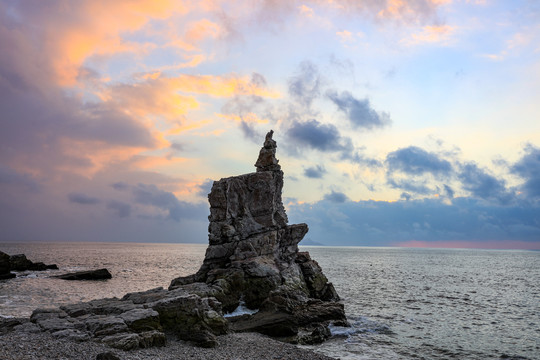 礁石大海