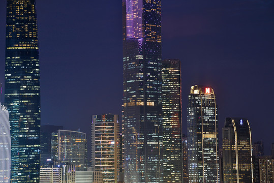 广州珠江新城城市风光夜景