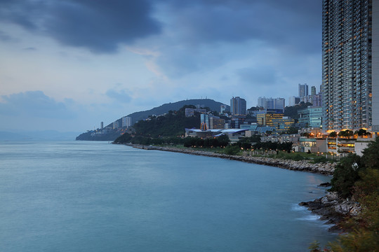 香港数码港城市风光夜景