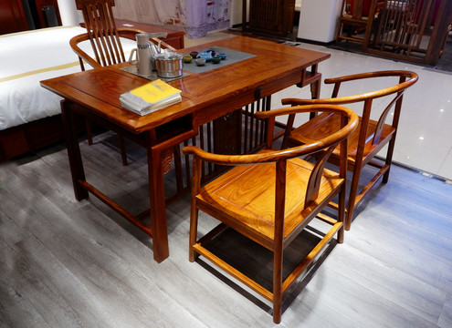 原木茶桌椅