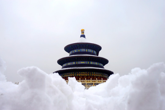 天坛雪景