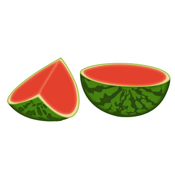 手繪卡通夏季西瓜插畫插圖