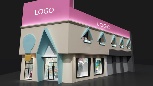 母嬰店童裝孕嬰3D模型門(mén)頭招牌
